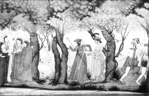 Images from the Bhagavad-Gita, Radha disguised as a Constable arresting Krishna as a Thief
,Image 30 of 40 - 41 kB