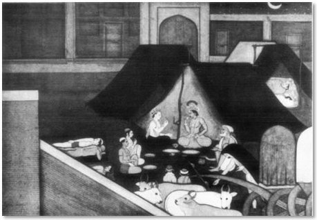 The Eve of the final Encounter - Indian Art Depicting the Loves of Krishna